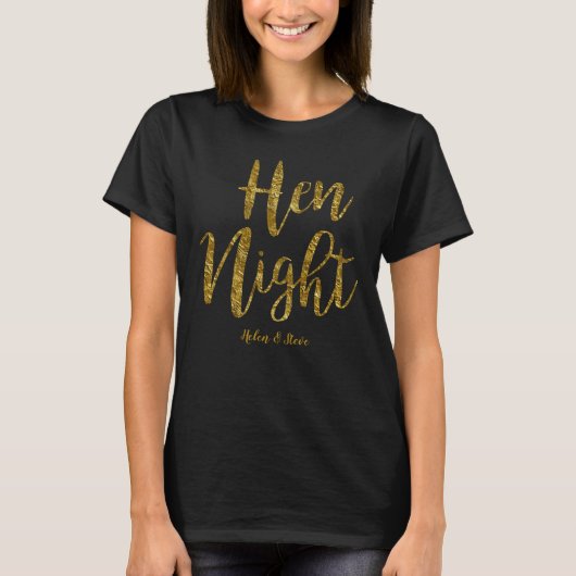 Gepersonaliseerde Hen Night | goudfolie-afdruk | T T-shirt (Voorkant)
