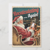 Gepersonaliseerde Herberekende Kerstman Grappige V Feestdagenkaart (Voorkant)