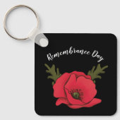 Gepersonaliseerde Herdenkingsdag Rode klaproos Sle Sleutelhanger (Voorkant)