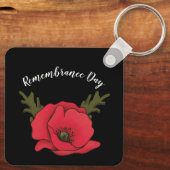 Gepersonaliseerde Herdenkingsdag Rode klaproos Sle Sleutelhanger (Achterkant)