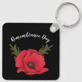 Gepersonaliseerde Herdenkingsdag Rode klaproos Sle Sleutelhanger (Achterkant)