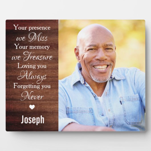 Gepersonaliseerde herdenkingsherinneringsfoto fotoplaat (Voorkant)