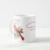 Gepersonaliseerde herdenkingskardinalen verschijne koffiemok (Voorkant links)