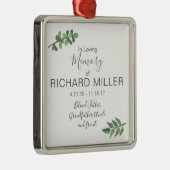 Gepersonaliseerde herdenkingsornament metalen ornament (Rechts)