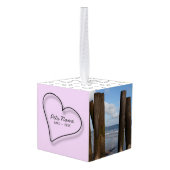 Gepersonaliseerde herdenkingsversiering van huisdi kubus ornament (Achter hoekig)