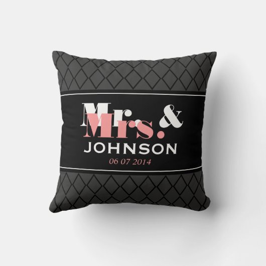 Gepersonaliseerde heren en mevrouw werpen de elega kussen (Achterkant)