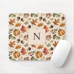 Gepersonaliseerde Herfst aardse Oranje Waterverf b Muismat