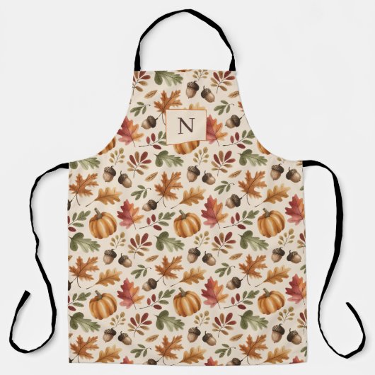 Gepersonaliseerde Herfst aardse Oranje Waterverf b Schort (Voorkant)