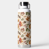 Gepersonaliseerde Herfst aardse Oranje Waterverf b Waterfles (Achterkant)