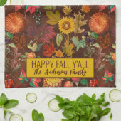 Gepersonaliseerde Herfst Autumn Botanical Theedoek (Gevouwen)