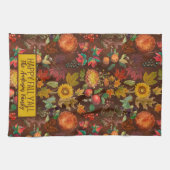 Gepersonaliseerde Herfst Autumn Botanical Theedoek (Horizontaal)