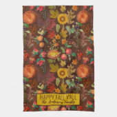 Gepersonaliseerde Herfst Autumn Botanical Theedoek (Verticaal)