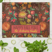 Gepersonaliseerde Herfst Autumn Botanical Theedoek (Gevouwen)