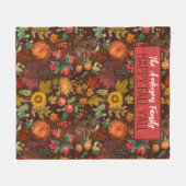Gepersonaliseerde Herfst Autumn Botanicals Fleece Deken (Voorkant (Horizontaal))