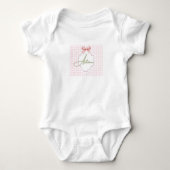 Gepersonaliseerde Herfst Baby Meisje Kwekerij Bow Romper (Voorkant)