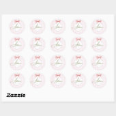 Gepersonaliseerde Herfst Baby Meisje Kwekerij Bow  Ronde Sticker (Vel)