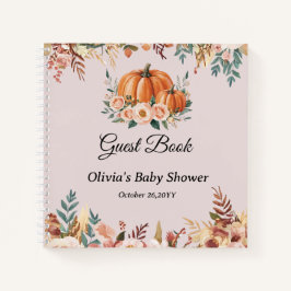 Gepersonaliseerde Herfst Bloemen Baby shower Gastb Notitieboek
