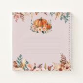 Gepersonaliseerde Herfst Bloemen Baby shower Gastb Notitieboek (Achterkant)