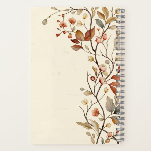 Gepersonaliseerde herfst bloementuin Natuurlijk Notitieboek (Achterkant)