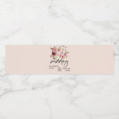 Gepersonaliseerde herfst bruiloft roze pompoen waterfles etiket (Enkel label)