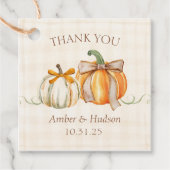 Gepersonaliseerde herfst bruiloft rustieke herfst bedankjes labels (Voorkant)