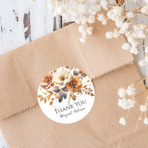 Gepersonaliseerde Herfst Bruin Bloemen Elegant Dan