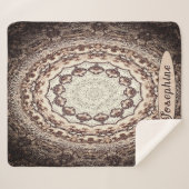 Gepersonaliseerde Herfst Bruin Mandala Sherpa Deken (Voorkant (horizontaal))