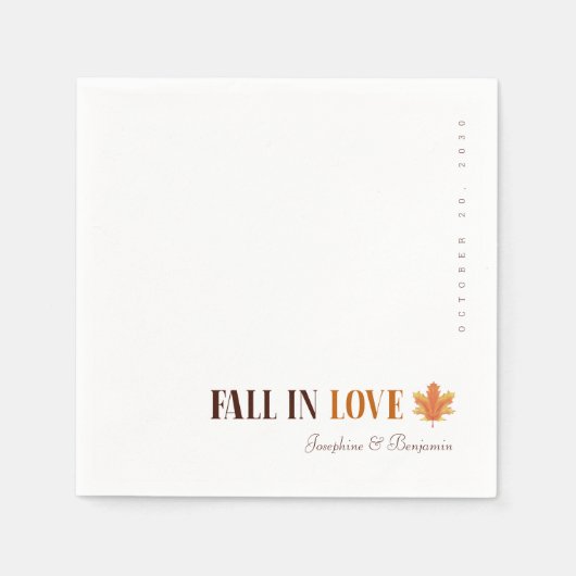 Gepersonaliseerde Herfst Elegantie Trouwservetten Servet (Voorkant)