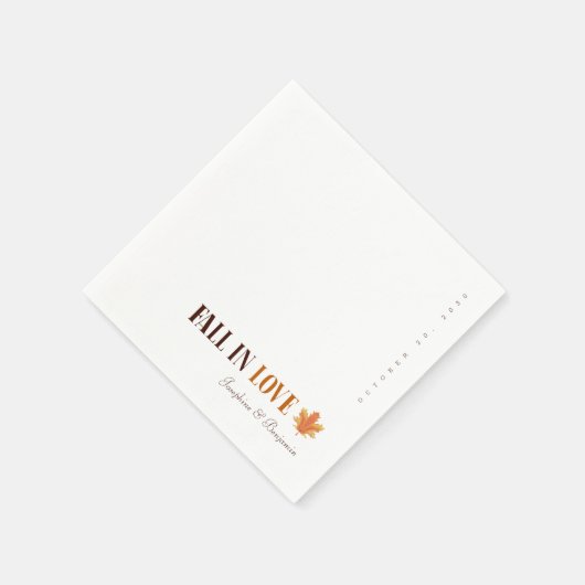 Gepersonaliseerde Herfst Elegantie Trouwservetten Servet (Hoek)