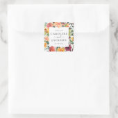 Gepersonaliseerde Herfst Floral Dank je wel gunst Vierkante Sticker (Tas)