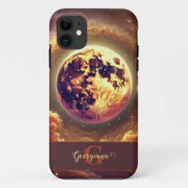 Gepersonaliseerde Herfst Galaxy Oogst Maan Case-Mate iPhone Case