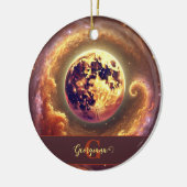 Gepersonaliseerde Herfst Galaxy Oogst Maan Keramisch Ornament (Links)