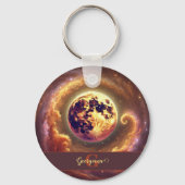 Gepersonaliseerde Herfst Galaxy Oogst Maan Sleutelhanger (Voorkant)