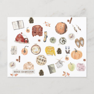 Gepersonaliseerde Herfst Gezellige oktober Briefka Briefkaart