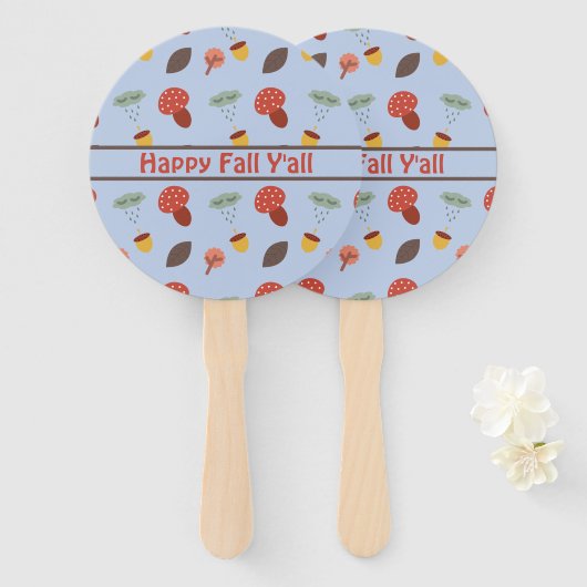 Gepersonaliseerde Herfst Handwaaier (Voorkant en achterkant)