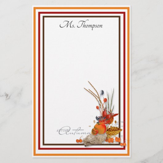 Gepersonaliseerde herfst Harvest Briefpapier (Voorkant)