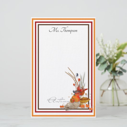 Gepersonaliseerde herfst Harvest Briefpapier (Staand voorkant)