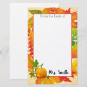Gepersonaliseerde herfst Harvest Briefpapier (Voorkant / Achterkant)