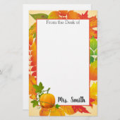 Gepersonaliseerde herfst Harvest Briefpapier (Voorkant / Achterkant)