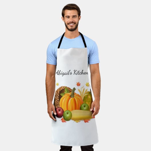 Gepersonaliseerde Herfst Harvest Schort (Gedragen)