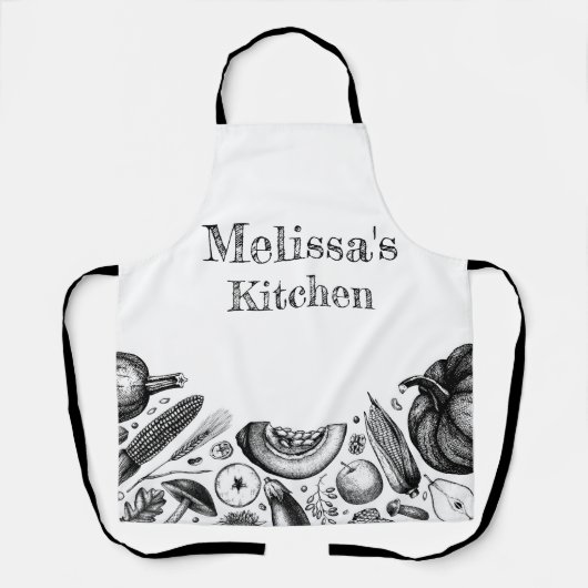 Gepersonaliseerde Herfst Harvest Schort (Voorkant)