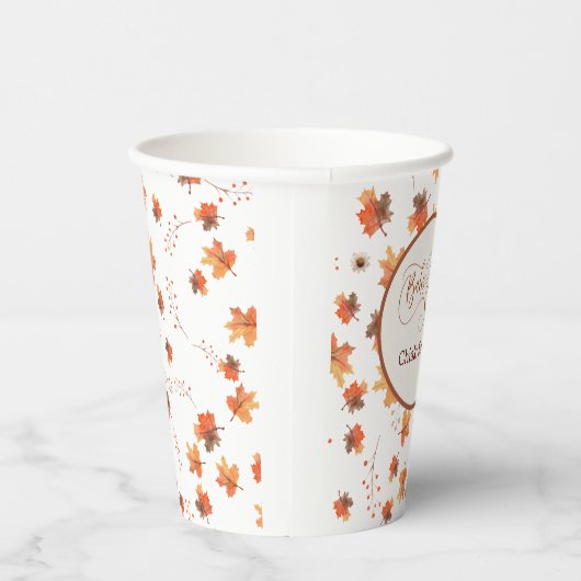 Gepersonaliseerde herfst Hedgehog Paper Cups Papieren Bekers (Rechts)