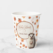 Gepersonaliseerde herfst Hedgehog Paper Cups Papieren Bekers (Voorkant)