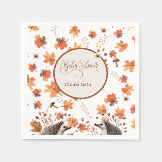 Gepersonaliseerde herfst Hedgehog servetten