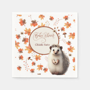 Gepersonaliseerde herfst Hedgehog servetten