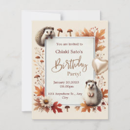 Gepersonaliseerde herfst Hedgehog Verjaardag uitno Kaart