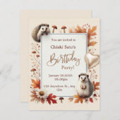 Gepersonaliseerde herfst Hedgehog Verjaardag uitno Kaart (Voorkant / Achterkant)