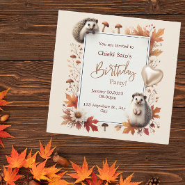 Gepersonaliseerde herfst Hedgehog Verjaardag uitno Save The Date