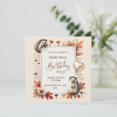 Gepersonaliseerde herfst Hedgehog Verjaardag uitno Save The Date (Staand voorkant)
