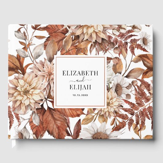 Gepersonaliseerde herfst herfst van Terracotta Gastenboek (Voorkant)